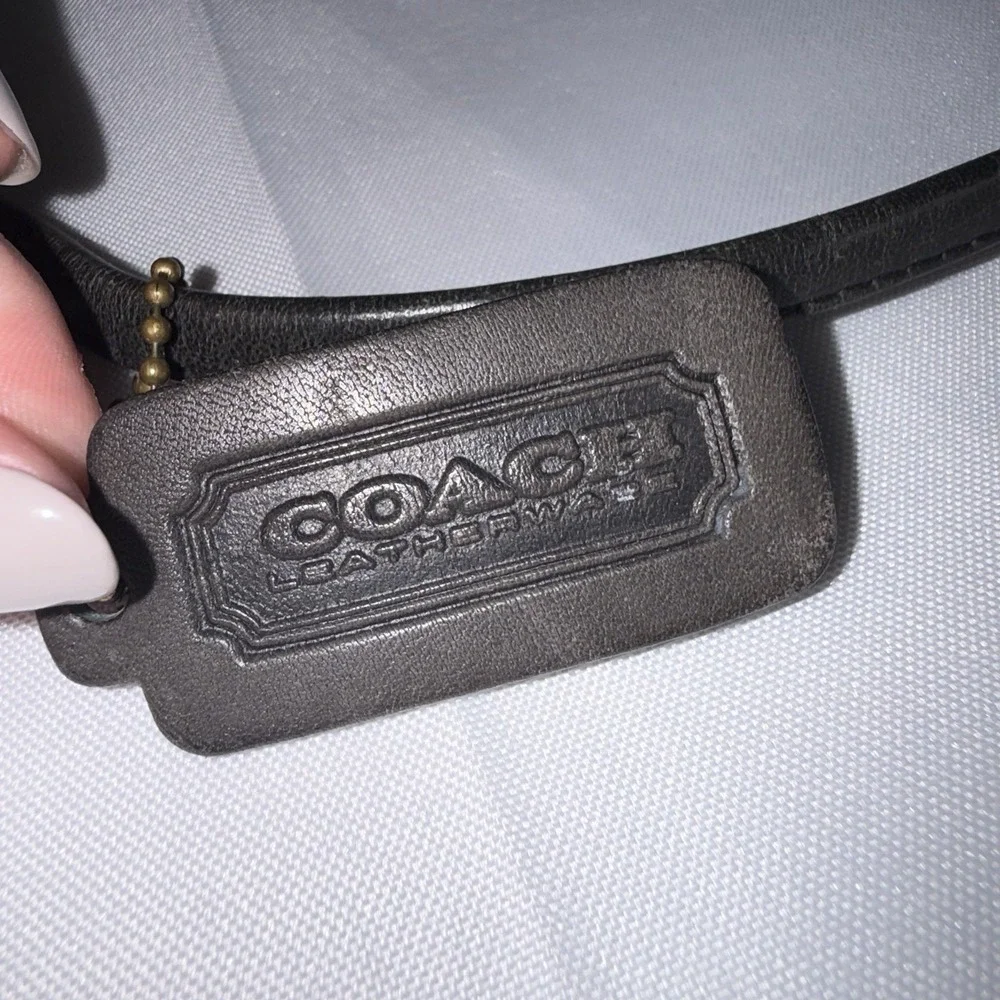 Vintage COACH Pre '94 Compact Pouch Black Leather Crossbody Bag Purse USA